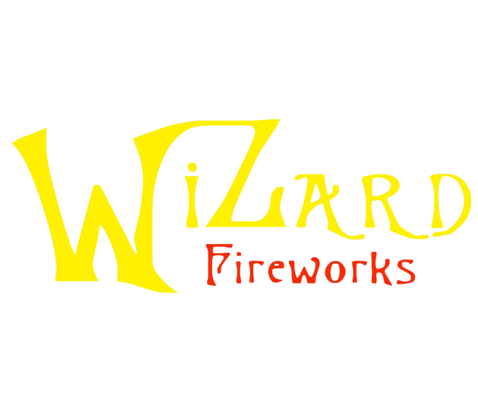 Wizard" written in yellow, "Fireworks" in red, both in stylized letters on a white background.