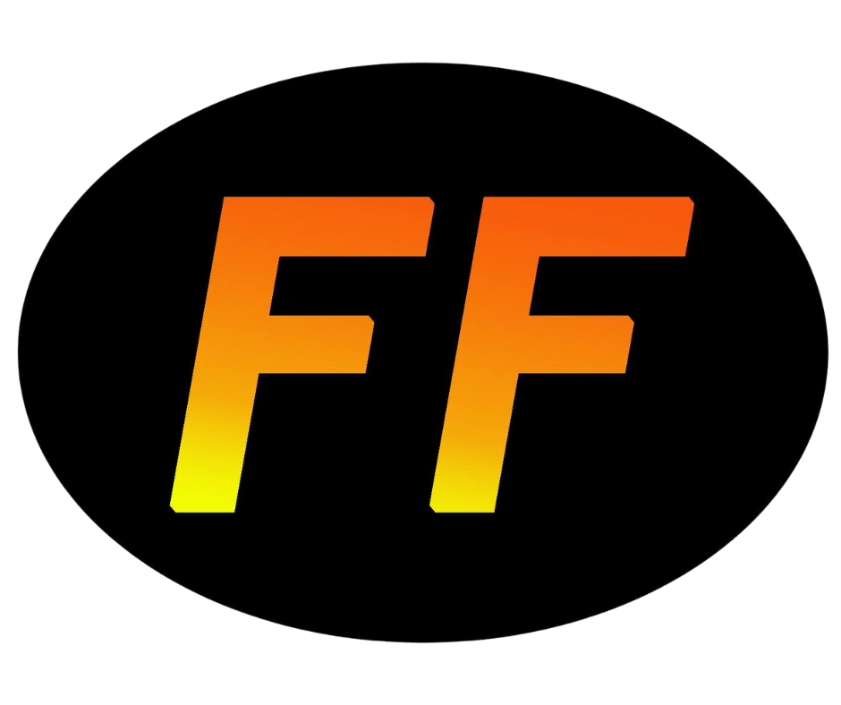 The letters "FF" in an orange gradient on a black circle background.